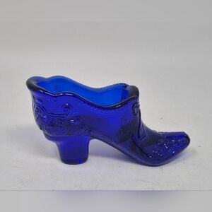 Cobalt Blue Art Glass Shoe